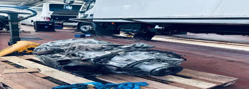 Getriebetausch Volvo-LKW: Foto aus der Autowelt-Werkstatt